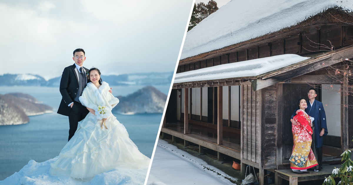 Hokkaido prewedding photography Lake Toya